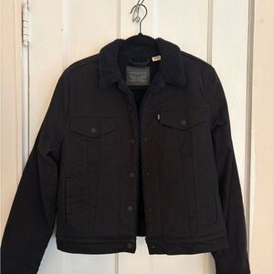 Levi's Original Sherpa Trucker Jacket, Black Denim